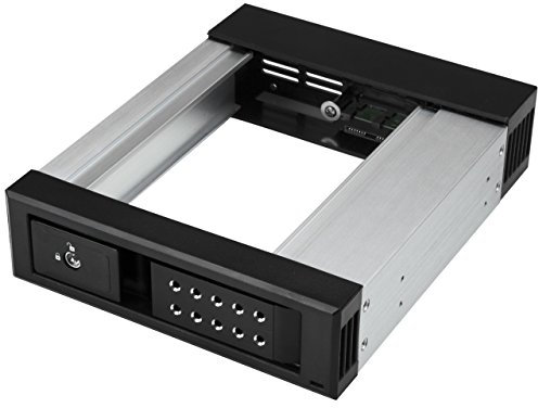StarTech.com 5.25 to 3.5 Trayless Hard Drive Hot Swap Bay - Removable Hard Drive Bay for 3.5 SATA/SAS Drives - Aluminum (HSB1SATSASBA)