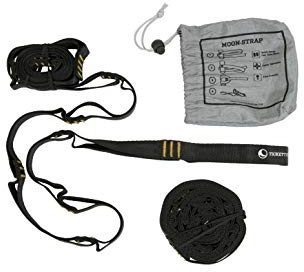 Ticket to the Moon Fair Trade & handgemachte Moonstraps für baumfreundliche Installation, 2 STK. 2,6m x 2cm, 216g, In- und Outdoor Schwarz