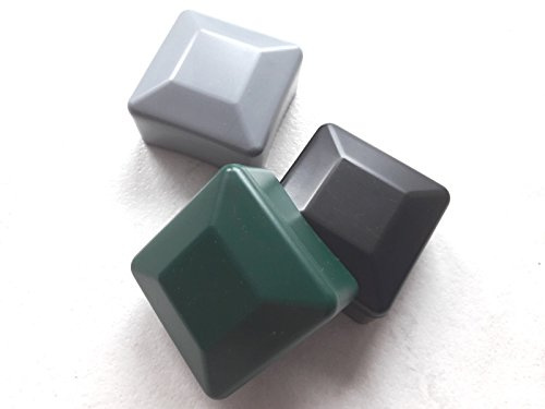 OuM 5 Stück Pfostenkappe Zaunpfahlkappe quadratisch 80x80mm Schwarz