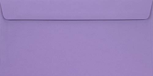 Netuno 500 Kuverts Violett DIN lang 11x22 cm stilvoll und fein | 90g Burano Violet · hochwertige violette Briefumschläge für Geburtstag, Jubiläum, Konfirmation, Einladungen