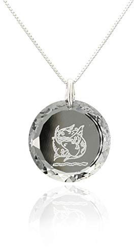Damen Halskette 925 Silber Sternzeichen Tierkreiszeichen hergestellt mit Swarovski®Kristall Farbe Crystal Silber