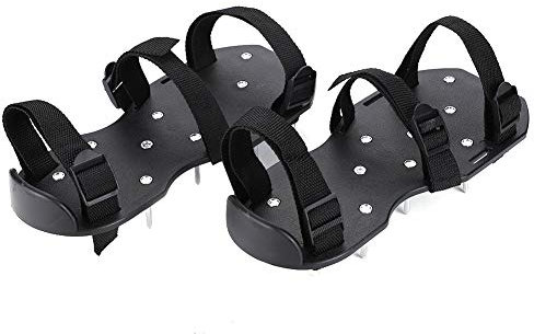 Wakects Aeratori per Prato, Scarpe Chiodate per Prato, Scarpe per Arieggiare Il Prato per Aerare Il Vostro Prato o Cortile (3 Straps)(3 Cinghie)
