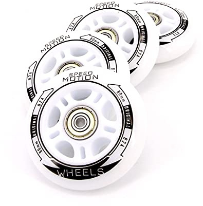 TEMPISH 4er Set Speed Motion Rolle 80mm/82a + Lager ABEC7 + Alu-Spacer 6mm fertig montiert passend für K2-Blades