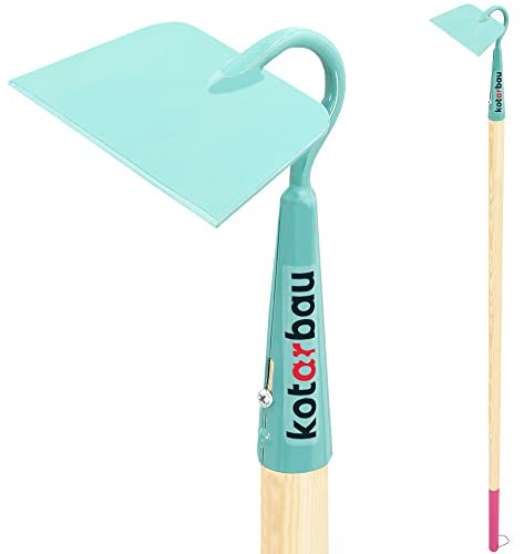 KOTARBAU® Gartenhacke aus Metall 135 mm Hacke Trapezform mit Stiel aus Holz 143 cm Beethacke Pflanzhacke Unkrauthacke Gartenwerkzeug zum Lockern Umpflanzen Jäten Gartenpflege