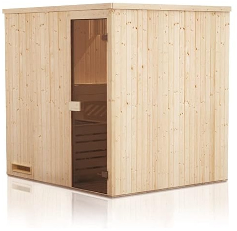 Cabine de Sauna 144x144x199 avec poêle à Commande déportée
