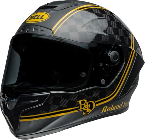 BELL HELMET RACE STAR DLX FLEX ROLAND SANDS PLAYER DESIGN MATTE/GLOSS BLACK/GOLD M ECE6