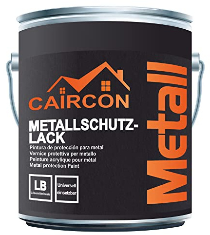 Metalllack Metallfarbe seidenmatt für Metall Stahl Eisen - Schwarz 750ml