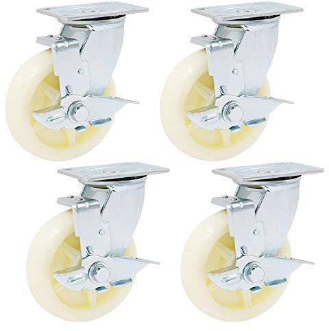 Plattenrollen, bewegliche Lenkrollen mit Rollen, robuste Lenkrollen, Räder, industrielle Transportplattenrollen, für Möbel, Tischwagen, Werkbank, Garage, 4er-Pack (100 mm/4 Zoll)