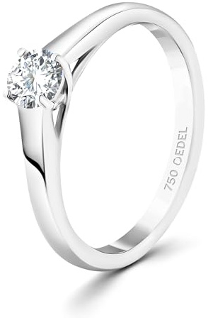 EDELIND Diamant Verlobungsring Damen Gold 750 - Diamantring 0.05-1 Ct GIA-zertifiziert aus Weißgold - mit Geschenkbox - Symbol der Liebe