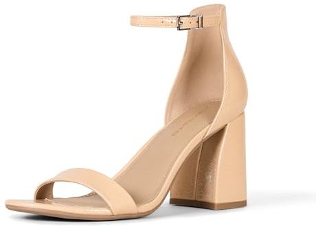 Amazon Essentials Damen NOLA mit hohem Absatz, Beige Lackleder, 43 EU