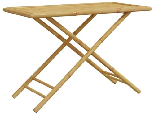 SDWEHO7 Gartentisch aus Bambus, klappbar Terrassentisch Balkontisch Holztisch Wetterfest Garten Balkon Esstisch, 110x55x75 cm