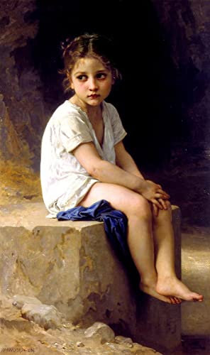 GKAZGQPR Berühmte Gemälde Abstrakte Drucke Berühmte Leinwand Drucken Ein Mädchen, das sich gegen Eros verteidigt von William Adolphe Bouguereau Kunstwerk Dekor für Heimtextilien 60x90cm