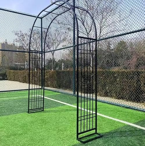 Enrejado de arco de jardín para plantas trepadoras, rosas, vides, pérgola, hierro forjado, 140 cm, 180 cm, 220 cm, 340 cm, 300 cm, negro, 140 x 230 cm
