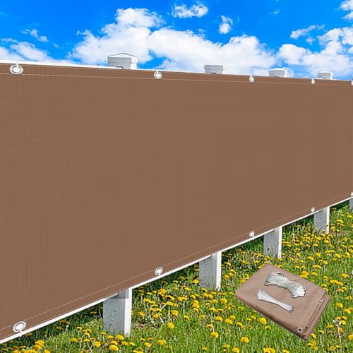 MEEYI Balkon Sonnenschutz Sonnensegel Sichtschutz 0.75x9.5m, Balkon-Verkleidung Wetterfest UV-Block Sonnenplane Rechteck für Terassenüberdach - Khaki