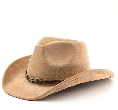 WUFANGBU Fedora Trilby Filzhut Hut Retro-Zylinder Mit Gebogener Krempe Für Männer Und Frauen Outdoor-Reisehut Jazzhut Zylinder M (56-58Cm) Camel