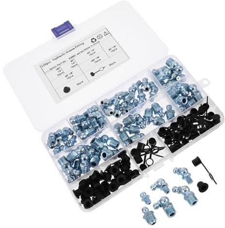 Vaguelly 120piezas Kit Surtido Adaptadores De Grasa Con Tapas Protectoras Accesorios De Reemplazo Para Mantenimiento Industrial y Automoción Múltiples Para Uso Versátil