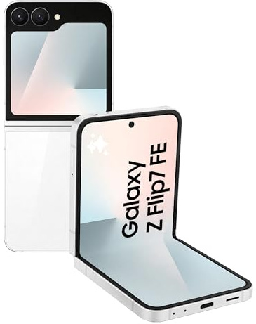 Samsung Galaxy Z Flip7 FE Smartphone AI pieghevole, 3 anni di Garanzia del produttore, RAM 8GB, 256GB, Display 3,4 Super AMOLED/6,7 Dynamic AMOLED 2X, Fotocamera 50MP, White [Versione italiana]