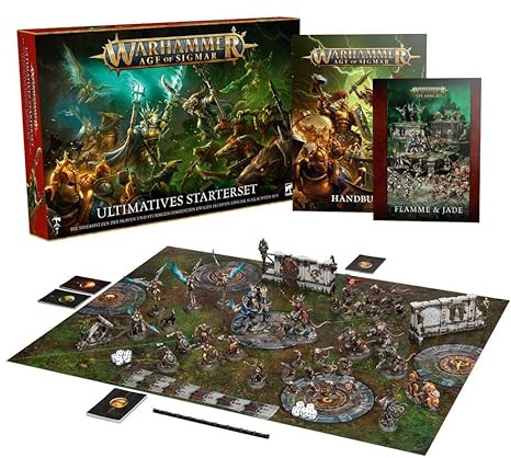 Warhammer Age of Sigmar: Ultimate Starter Set – Ultimatives Einsteigerset mit Miniaturen, Regeln & Spielmaterial – Zwei vollständige Armeen: Stormcast Eternals & Kruleboyz – Deutsche Version