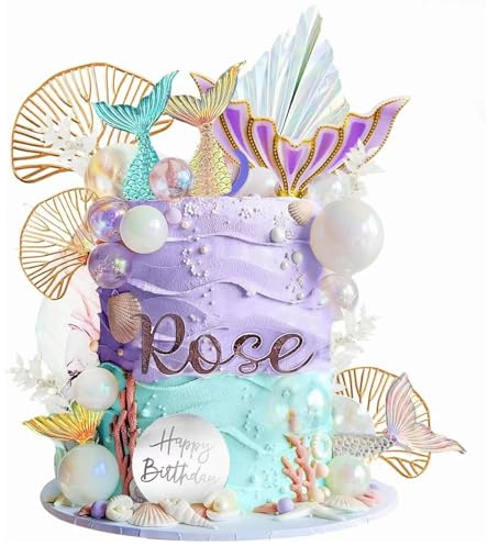 Meerjungfrau-Kuchenaufsätze, Meerjungfrau-Kuchendekorationen für Mädchen, Meerjungfrauen-Cupcake-Topper für Geburtstagspartys und Babypartys, 26 Stück