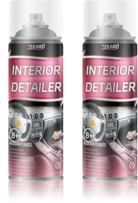 TEKARD Car Interior Cleaner, Leather Cleaner, 15 oz. Large-Capacity Interior Detailer in Iron Can, Wheel Cleaner, Suitable for Cleaning Rubber, Plastic, and Leather Surfaces Inside Vehicles (2 Bottle)