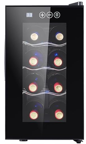 PP-Vic Frigorifero Per Vino, Frigorifero Per Vino Indipendente, Controllo Digitale Della Temperatura Da 51,8 A 64,4 °F,Ampia Cantina Per Vino, Può Contenere Vino Rosso,Champagne E Spumante,Eight