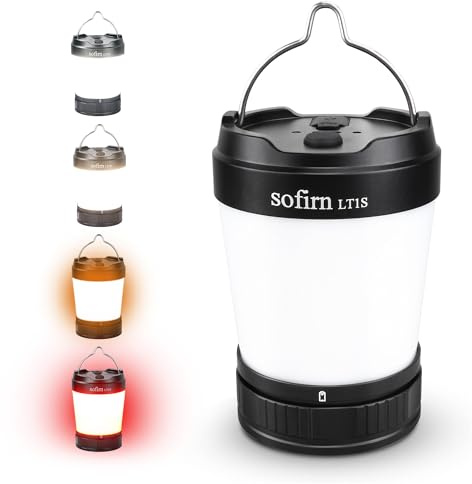 Sofirn LT1S Stufenlos Dimmen Campinglampe, 2700k-6500k Camping Licht Aufladbar USB-C, Sos Red Licht Modi, Bis Zu 500h Laufzeit, IPX8 Wasserdicht Zeltlampe FüR Camp, Wandern, Stromausfall