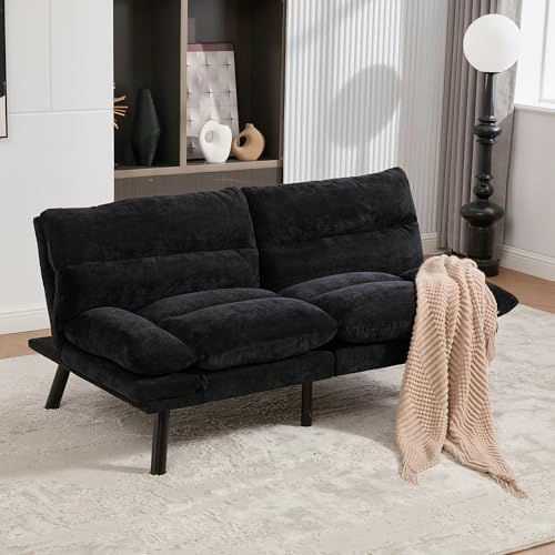 TIZZ Chenille-Zweisitzer, Modern, mit ergonomischem Design, luftdurchlässiger Sitzfläche, Verstellbarer Rückenlehne und Armlehnen sowie Metallbeinen für optimalen Komfort und Stabilität
