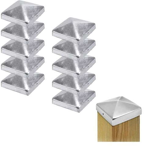 10pezzi Tappo per pali 9cm*9cm,Copertura per pali,Tappi per pali in metallo,Tappi per Pali di Recinzione,Copertura per pali in metallo,Tappi di copertura per pali di recinzione,Tappi per pali di legno