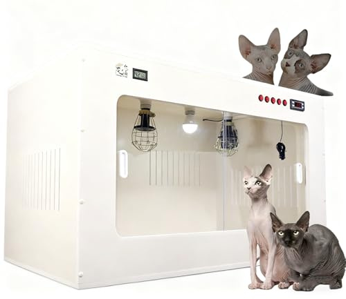 RETRIN Incubateur pour Chiots et Chatons,avec Contrôle Précis du Chauffage,Panneau LED Multifonction,Surveillance de Température et l'Humidité,avec éclairage LED 80 * 50 * 50cm
