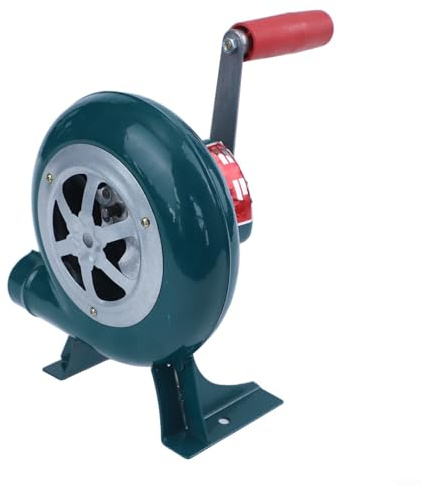 Jonikuper Handgekröpftes manuelles Gebläse für Outdoor-Grill, Kamin, Lagerfeuer – Eisenkonstruktion mit stabilem Luftstrom, tragbarer Ofenventilator für Camping und (80 W)