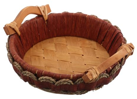 PRETYZOOM cesta de mimbre cesta de pan de mimbre bandeja de servir tejida Coffee