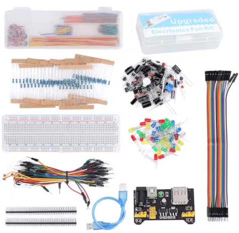Component Kit with 830 Tie Points Breadboard – 400+ Parts for R3, Compatible with STM32 and Compatible with Raspberry Pi, Solderless Design