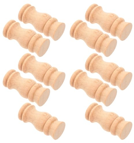 Gadpiparty Columna Decorativa de Madera Maciza sin Pintar 10 Piezas Estilo Vintage para Soporte de Chimenea Romana Husillos de Balaustre para Manualidades y Restauración Uso en Escaleras