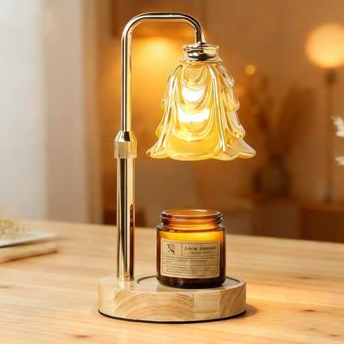 Candle Warmer Lamp with 24h Timer, Dimmable Wax Melt Warmer Includes 2 Bulbs, Home Decor Gift for Women & Mom