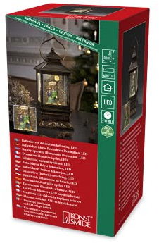 Konstsmide 2809-000 Lanterne-Tempête à LED avec Couple d'Amoureux, Verre/, 0.1 W, Blanc, 43 x 8 x 34 cm