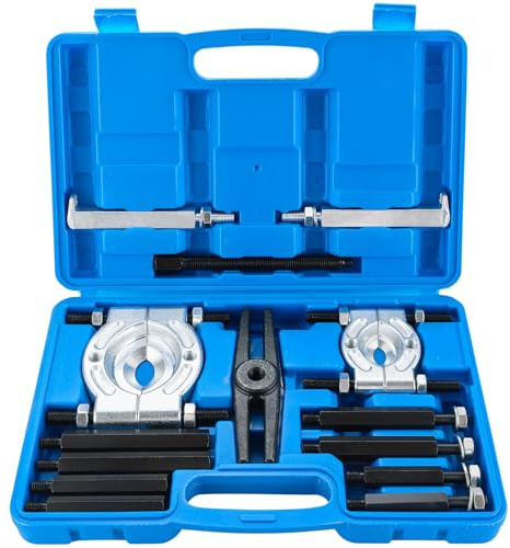 DASBET 14PCS Bearing Puller Set 5 Ton Capacity Bearing Separator Wheel Hub Axle Puller Set Pinion Wheel Bearing Removal Kit with 2 and 3 Jaws Heavy Duty Bearing Splitter Tool Kit