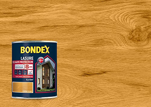 BONDEX - LASURE Très Haute Protection Siliuréthane 8 Ans - Protège et décore la surface des bois bruts - Satin