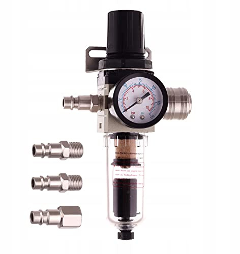TC TECHNIC Luftfilter mit Reduzierstück Maximaler Betriebsdruck 10 bar Verhindert Rostflecken Schlauchschäden Maximaler Luftstrom 500 l/min Gewindegröße 1/4 (~12mm) Automatischer Wasserablass