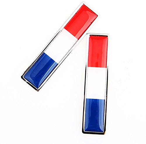 1 Par Francia Bandera 3D Metal Car Body Logo Auto Motocicleta Personalidad Decoración Etiqueta Emblema Insignia