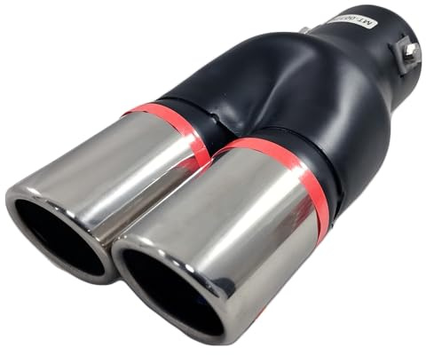 Universale Scarico Tubo Doppio Terminale per Auto Moto Sport Silenziatori Posteriori Marmitta Coda Finitura Tipo Suggerimenti Cromato