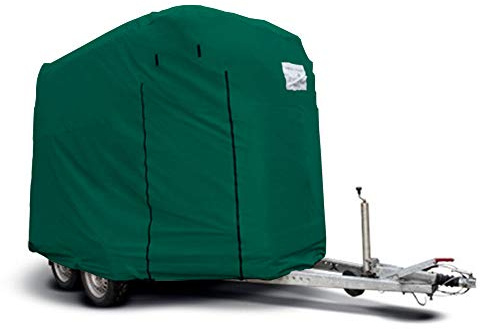 CAPA Original Skyddskåpa i grönt för 2 hästsläp hästtransportör hästsläp som överdrag skydd skyddshölje garage skyddstak typ HT-01-GF