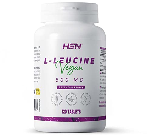 L-Leucina de HSN | 120 Tabletas para 2000 mg de Leucina por Dosis Diaria | Aminoácido Esencial en Forma Libre | No-GMO, Vegano, Sin Gluten