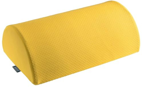 Leitz Desk Foot Rest, Adjustable Leg & Knee Support, Suitable For The Home Office, Relieves Shoulder & Back Ache, Made From Foam With A Fabric Cover, Ergo Cosy Range, Warm Yellow, 53710019