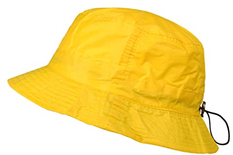 Toutacoo, Adjustable Bucket Rain Hat, Nylon-Look (032-Yellow/M-L)