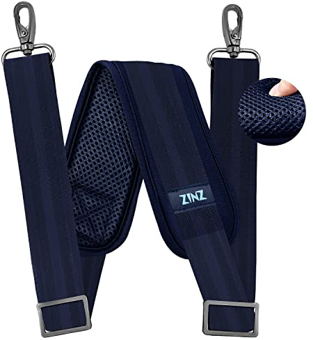 ZINZ 79 Verstellb. Trageriemen m. Dickem Polster (200cm,Blau) | Metallhaken, Doppelschnallen, Weich & Atmungsaktiv, Für Laptops, Taschen & Sporttaschen
