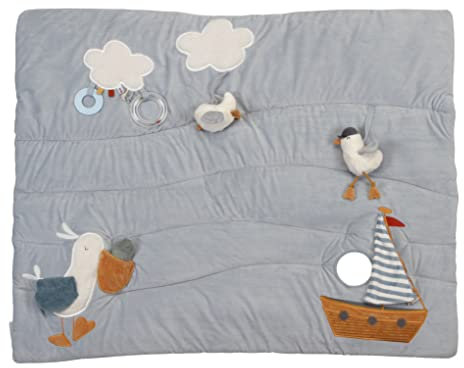 Little Dutch 8608 Laufgittereinlage Krabbeldecke Sailors Bay / Matrosen Bucht 80x100 cm, Blau