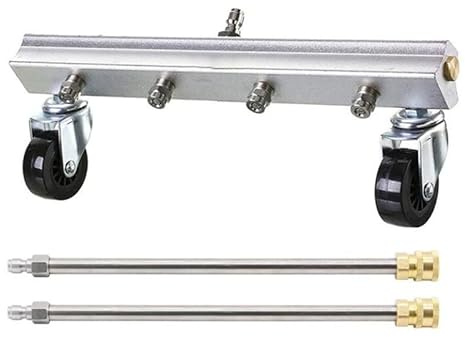 Aim Tools 13 Zoll Hochdruckreiniger Wasserbesen Bodenreinigungs-Oberflächenreiniger 4000 PSI 1/4 Schnellkupplung, mit 2 Verlängerungsstäben zum Reinigen von Einfahrten Terrassen Gehwegen