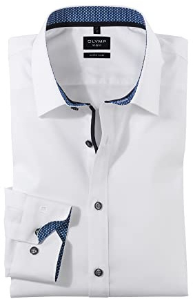 OLYMP Herren Oberhemd |No. 6 Super Slim Fit | Extra Langer Arm 69 cm | Besonders Bügelleicht