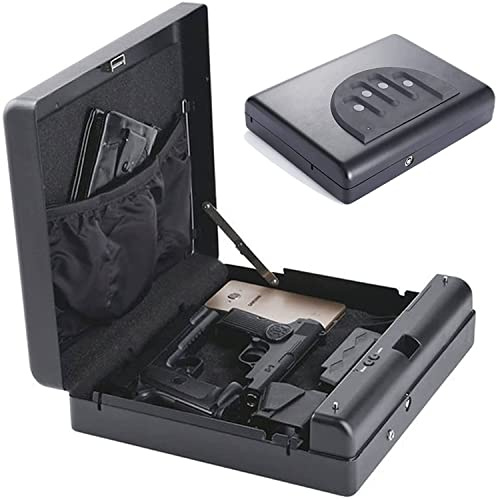 Mini caja fuerte,caja fuerte electrónica con cerradura de combinación y llave,caja fuerte para muebles,para tarjetas de identificación,documentos A4,computadora portátil,pasaporte,armas de fuego…
