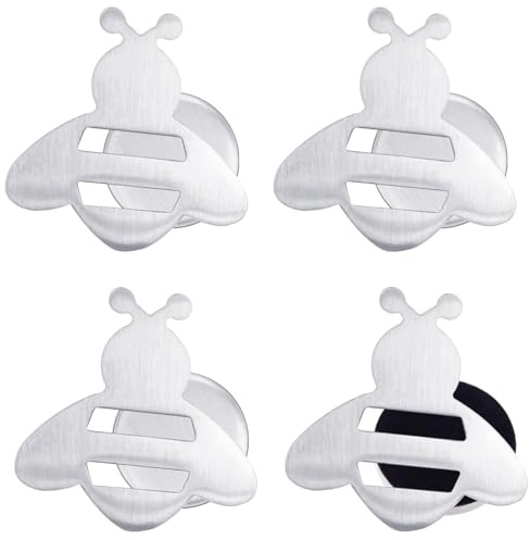 Mbsomnus 4 Stück Tischdeckenbeschwerer für Draußen extra schwer Tischtuchbeschwerer Magnetische Tischdecken Beschwerer Draußen Gewichte Edelstahl Biene für Gardinen Whiteboard Kühlschrank Duschvorhang